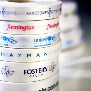 Custom Full/Exact Colour Print on White Ribbon 36mm
