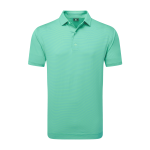 A men's polo shirt in a light mint green colour with a collar and short sleeves. It features branding.