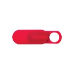 A red sliding webcam blocker with a circular hole, featuring a smooth and minimalist design.