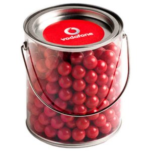 Big PVC Bucket with Orange Choc Drops 800g