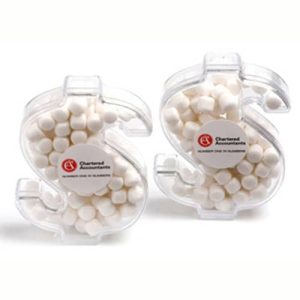 Acrylic Dollar with Chewy Mints 40g