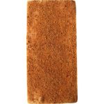 A rectangular chocolate bar with a textured, golden-brown surface. It features a smooth finish.