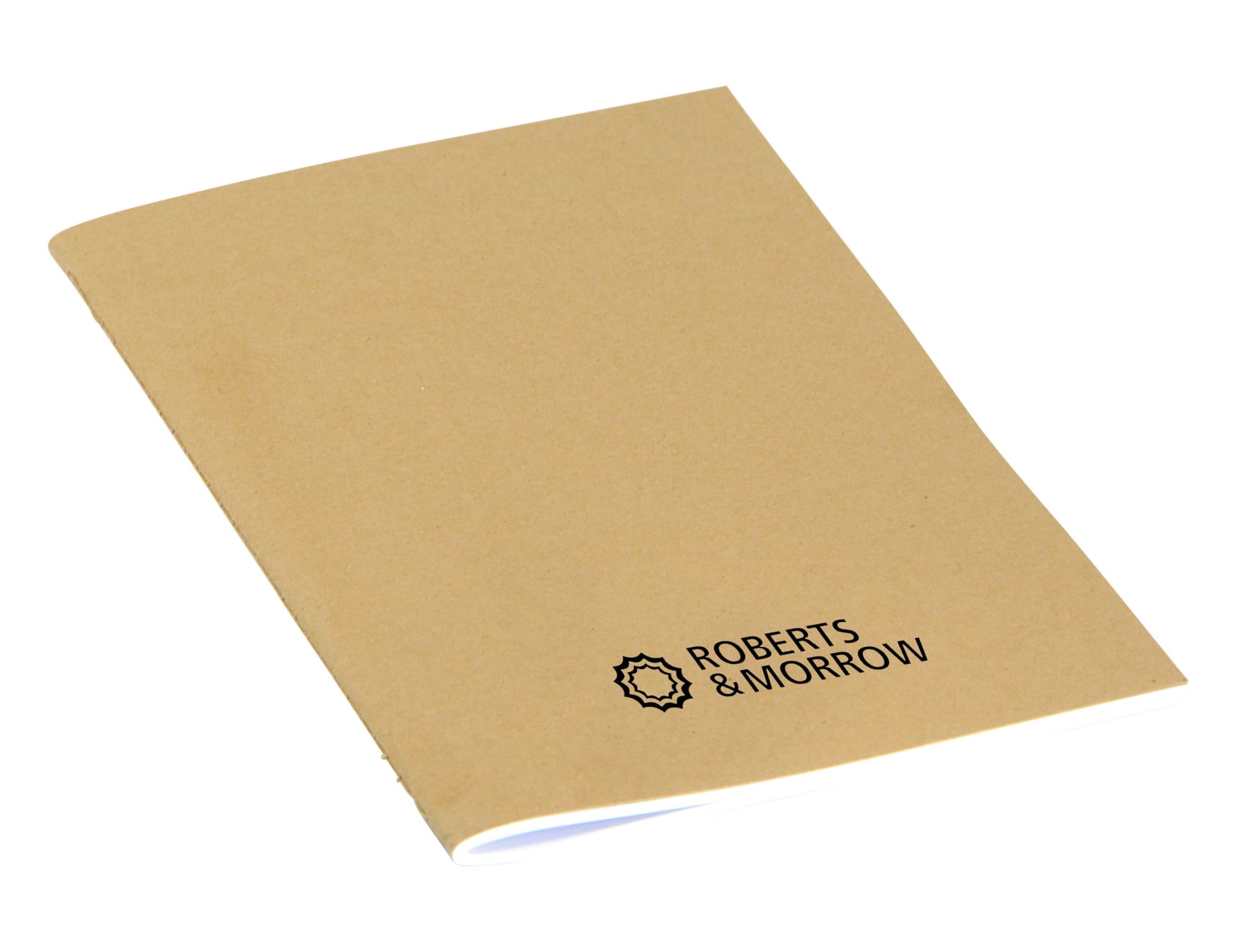 A Kraft A5 notebook with a dot grid design, featuring a printed logo in black on the cover. Kraft A5 Notebook, Dot Grid - Image 1
