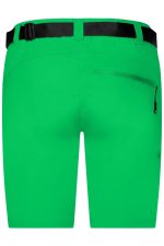 Green ladies trekking shorts featuring a belt and a zippered pocket at the back. Brand logo is visible.