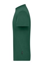 A green men's BIO Stretch-T, showcasing a simple design with short sleeves and a side logo.