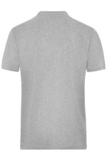 A grey men's T-shirt with a simple design, featuring a back view and a branding logo.