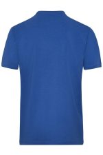 A blue short-sleeved men's work t-shirt with a plain back and a logo. Suitable for workwear.