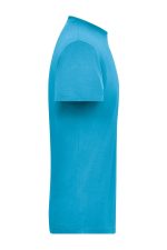A men's BIO Stretch-T work t-shirt in a vibrant aqua blue colour, featuring a simple design and short sleeves.