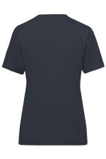 A dark grey workwear t-shirt with short sleeves and a crew neck, viewed from the back. It features a logo.