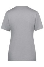 A grey ladies' workwear t-shirt with short sleeves and a simple, unadorned back.