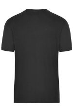 A black men's BIO workwear t-shirt featuring a plain back design and short sleeves.