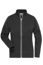 A black double-faced jacket with a zip front, high collar, and front pockets. It features a logo on the chest.