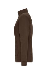 A brown Ladies Doubleface Jacket with a zippered front and pockets, featuring a sleek, streamlined design.