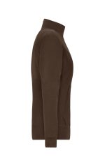 A brown Ladies Doubleface Jacket featuring a zip and a fitted silhouette, with side pockets and a branded logo.
