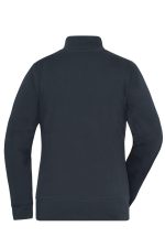 A navy doubleface jacket featuring a high collar and long sleeves, with a plain back view.