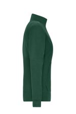 A green Ladies Doubleface Jacket with a zip and side pockets, featuring a logo on the fabric.