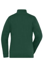 A green Ladies Doubleface Jacket featuring a high collar and long sleeves. The back view highlights its smooth design.