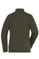 A ladies doubleface jacket in olive green with a high collar, showcasing the back view and a simple design.