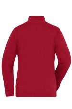 A red Ladies Doubleface Jacket featuring a high collar and a stylish back design. It has an embedded logo.