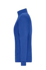 A blue Ladies Doubleface Jacket, featuring a high collar and a zip pocket, displayed from the side.