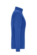 A blue Ladies Doubleface Jacket with a high collar and a side pocket. It has a simple design and features a logo.
