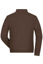 A brown doubleface jacket featuring a simple design and a collar, with a logo on the back.