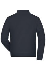 A dark navy men's doubleface jacket featuring a simple design with a high collar and ribbed cuffs.