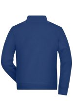 A navy blue men's doubleface jacket with a high collar, showcasing the back view. It features a logo on the side.