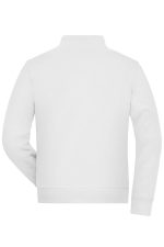 A white men's doubleface jacket with a simple design and a collar, featuring a logo on the back.
