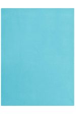 A bright turquoise fleece blanket, soft and plush in texture, featuring a branding logo.