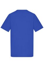 A blue men's tunic with short sleeves, featuring a plain design and no visible logos on the back.