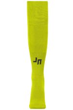 Bright yellow sports socks featuring a logo, designed for team use in athletic activities.