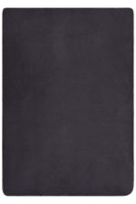 A soft, dark grey blanket with a neat stitched edge, suitable for leisure and outdoor use.