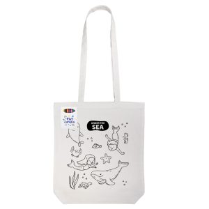 Colouring Long Handle Cotton Bag & Crayons