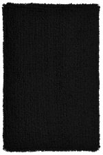 A fluffy black wristband with a textured surface, suitable for events and exhibitions.