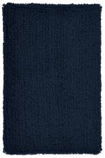 A textured navy blue wristband with a furry finish, featuring a logo. Perfect for events and exhibitions.
