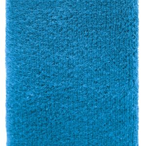 A vibrant blue sporty wristband made of soft fabric, featuring a branding logo. Suitable for events and exhibitions.