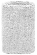 A grey sport wristband made from soft, textured fabric, designed for comfort during events and activities.