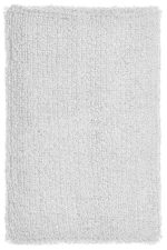 A fluffy white wristband with a textured surface, featuring a logo. Ideal for exhibitions and events.