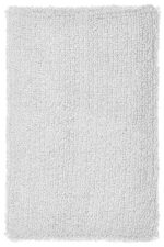 A fluffy white towel with a textured surface, ideal for absorbency and comfort. It features a simple, soft design.