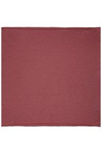 A maroon loop scarf, available in a soft fabric with a simple rectangular shape. Features a logo.