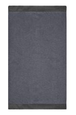 A grey scarf with a contrasting darker border, featuring a logo. It is a promotional product named "Winter X-Tube."