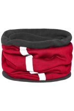 A red and black Winter X-Tube scarf featuring a stylish design with a soft, comfortable fabric.