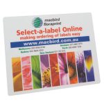 A rubber sponge mouse mat, 190 x 230mm, featuring a colourful floral design and a logo.