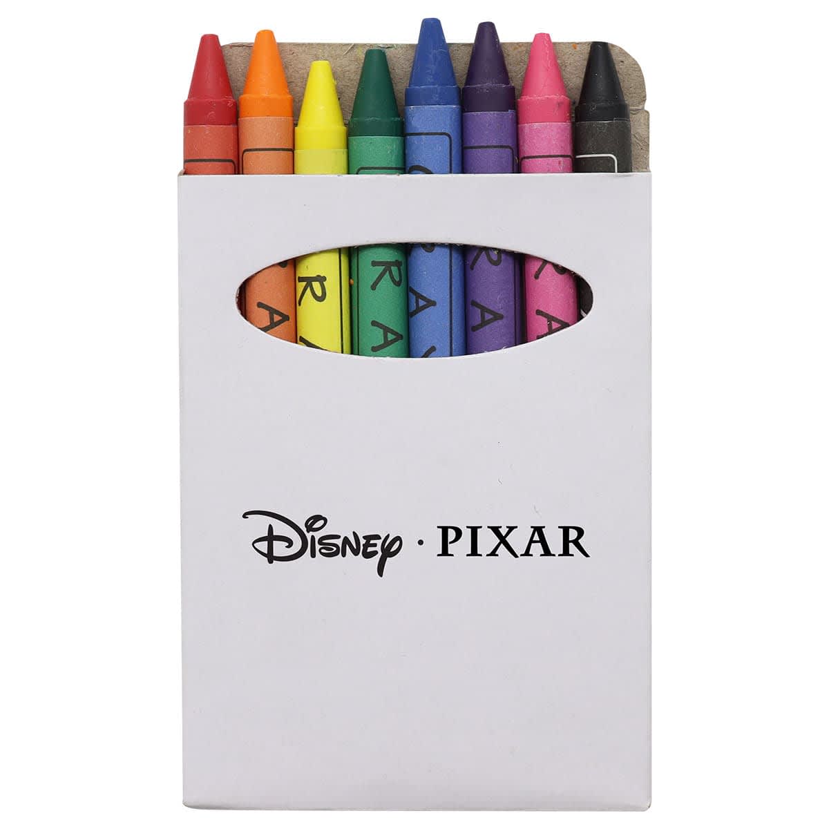 A set of vibrant crayon pencils in a box featuring various colours, including orange, yellow, green, blue, purple, and pink. Squiggle Crayon Set - Image 1