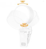 A white conferencing lighting kit with adjustable angles, featuring a clip for secure attachment and a clean, minimalist design.
