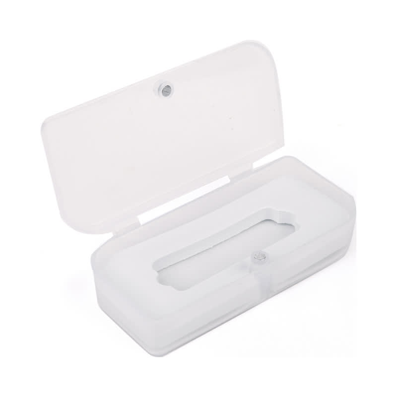 A transparent hinged magnetic box designed for pen packaging, featuring a simple, clean design. PP Hinged Magnetic Box - Image 1