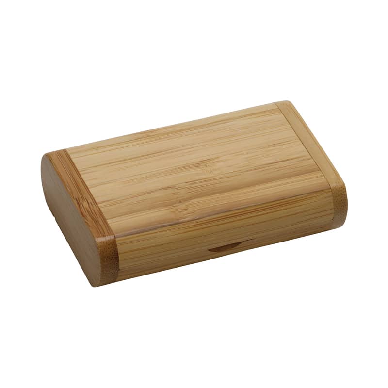 A wooden hinged box in light bamboo with rounded edges and a smooth finish. It features a simple, elegant design. Wooden Hinged Box - Image 1