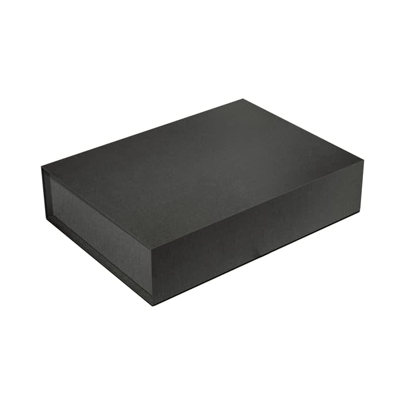 A sleek black magnetic gift box suitable for office and business gift sets. It features a smooth finish and includes a logo. Pedro Magnetic Gift Box - Image 1