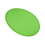 A green nylon foldable flyer with a smooth surface and rounded edges, ideal for outdoor fun and games.